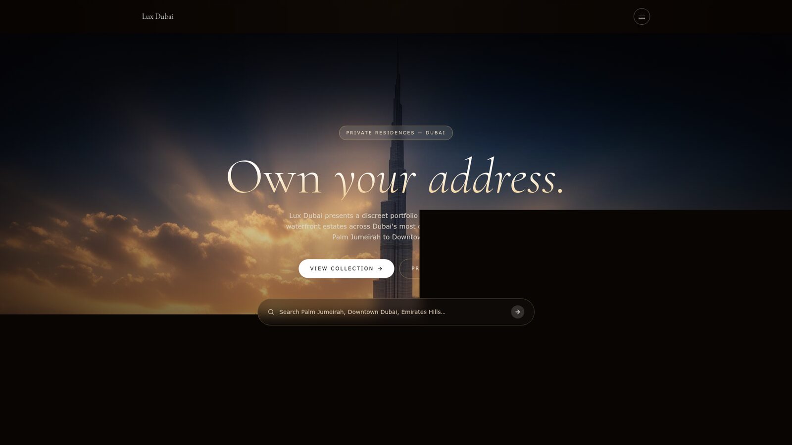 Dubai real estate website theme
